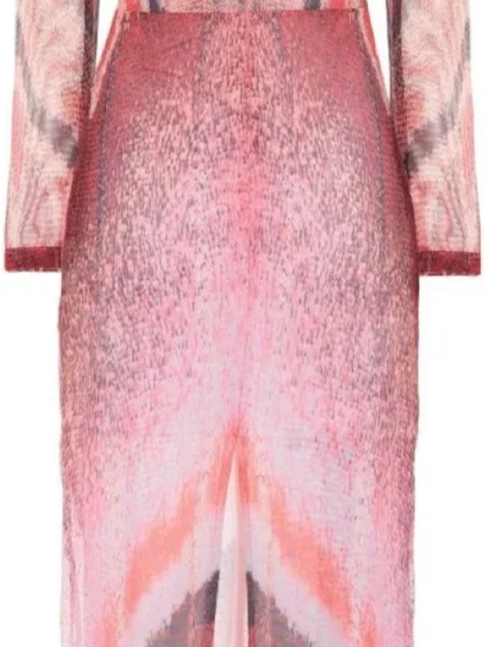 PatBO Pink and Coral Plunge-Neck Long Sleeve Maxi Dress - Picture 4 of 7